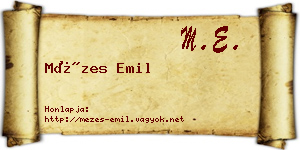 Mézes Emil névjegykártya