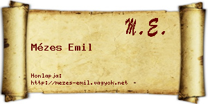 Mézes Emil névjegykártya