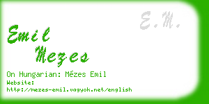 emil mezes business card