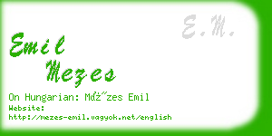 emil mezes business card